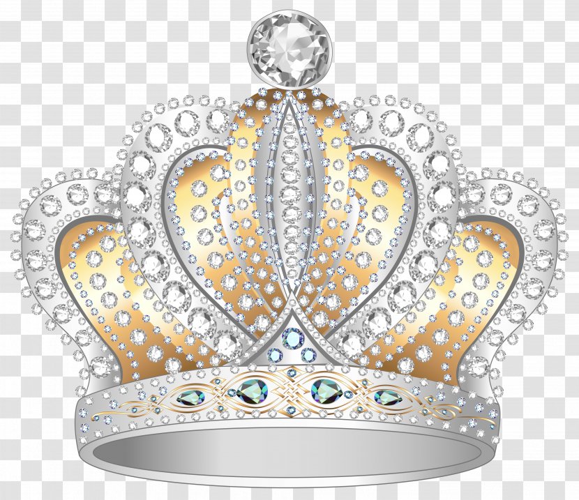 Crown Diamond Clip Art - Stock Photography - Silver Gold Clipart Image Transparent PNG