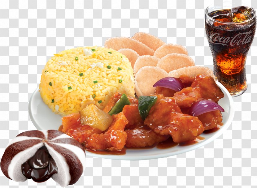 Sweet And Sour Pork Fried Rice Full Breakfast Transparent PNG