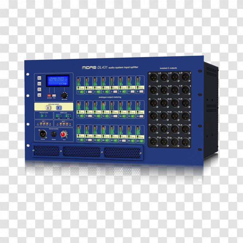 Microphone Splitter Audio Mixers Midas Consoles Line Level - Electronic Instrument Transparent PNG