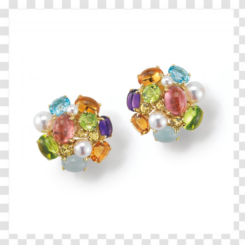 Earring Gemstone Jewellery Clothing Accessories - Gold - Multicolored Bubble Transparent PNG