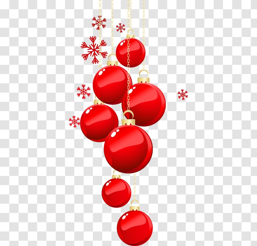Christmas Ornament Snowflake - Balls Painted Red Pattern Transparent PNG