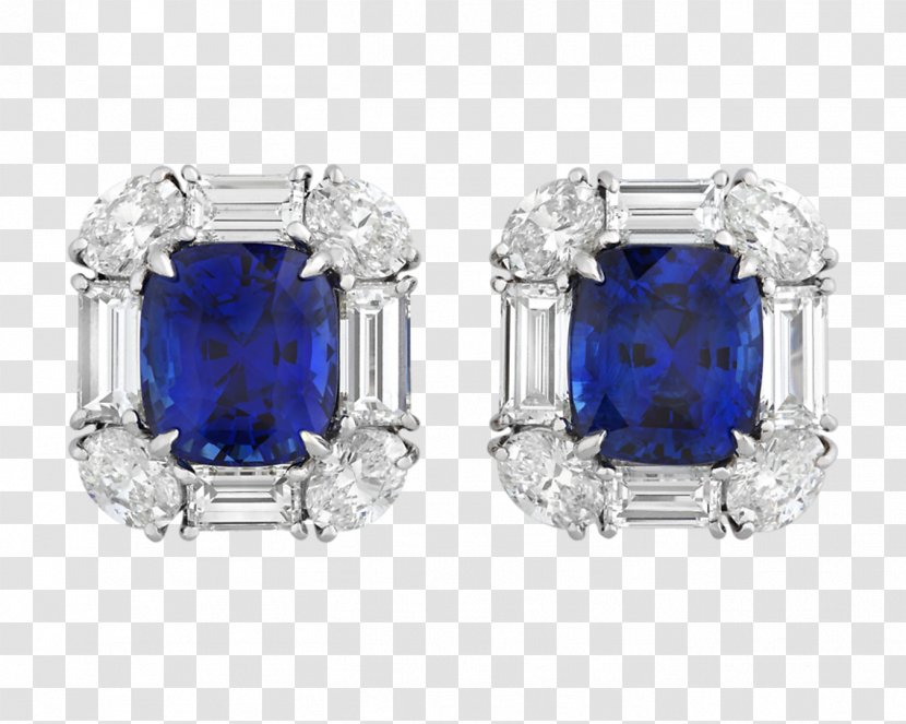 Sapphire Earring Carat Diamond Cut Jewellery - Silver Transparent PNG