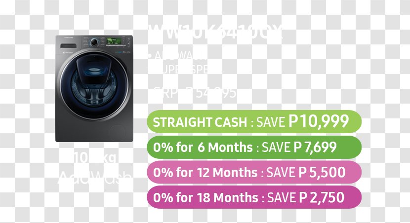 Washing Machines Samsung WW12K8412OX AddWash WF15K6500 Electronics - Offer Transparent PNG