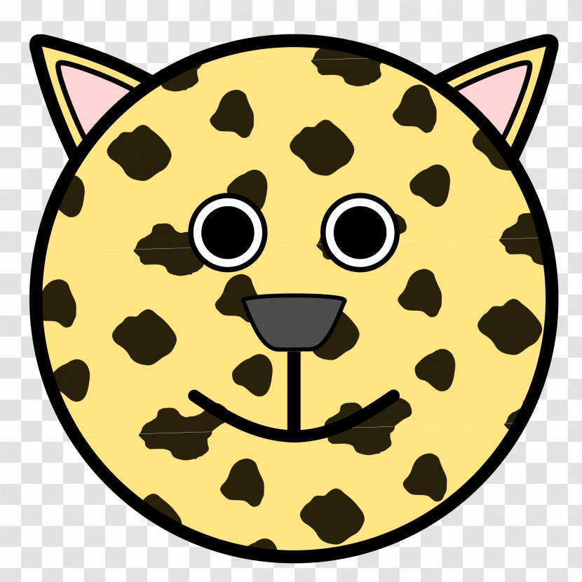 Cat Smiley Coloring Book Face - Yellow - Leopard Head Cliparts Transparent PNG