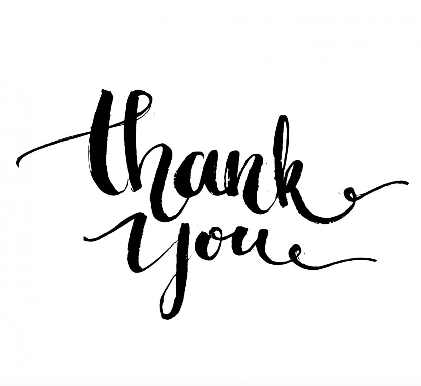 Typography Calligraphy Poster - Thank You Transparent PNG