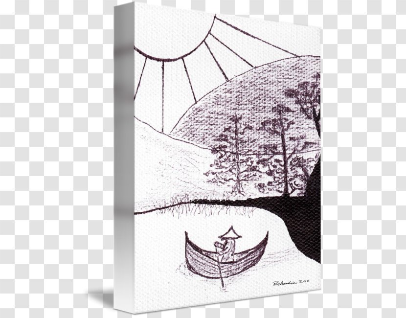 Paper Graphic Design Sketch - Black And White - Japanese Ink Painting Transparent PNG
