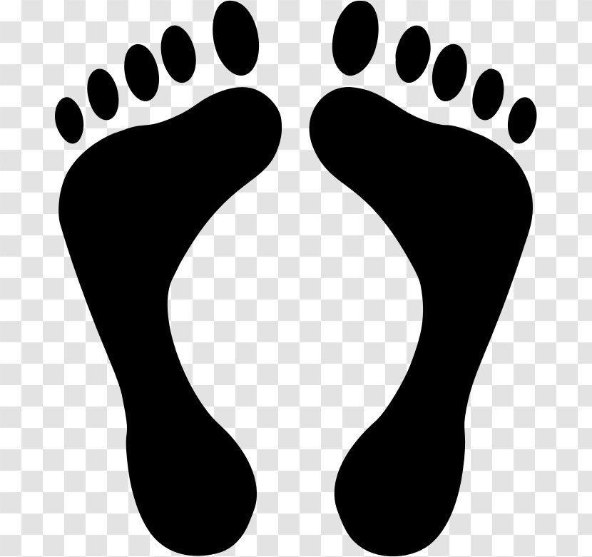 Footprint Clip Art - Black And White - Footprints Clipart Transparent PNG