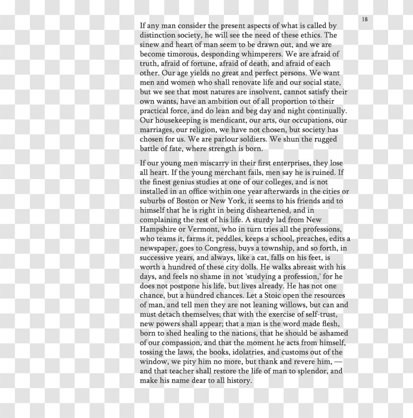 Self-Reliance And Other Essays Essays, First Series - Selfreliance - Ralph Waldo Emerson WritingSelf Introduction Transparent PNG