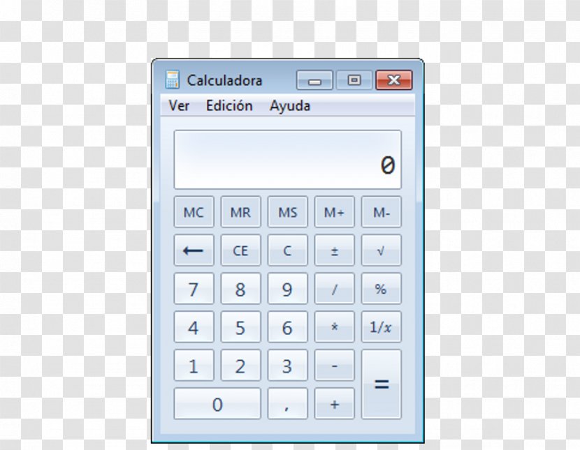Windows Calculator 7 Aero Electronics Window Transparent PNG