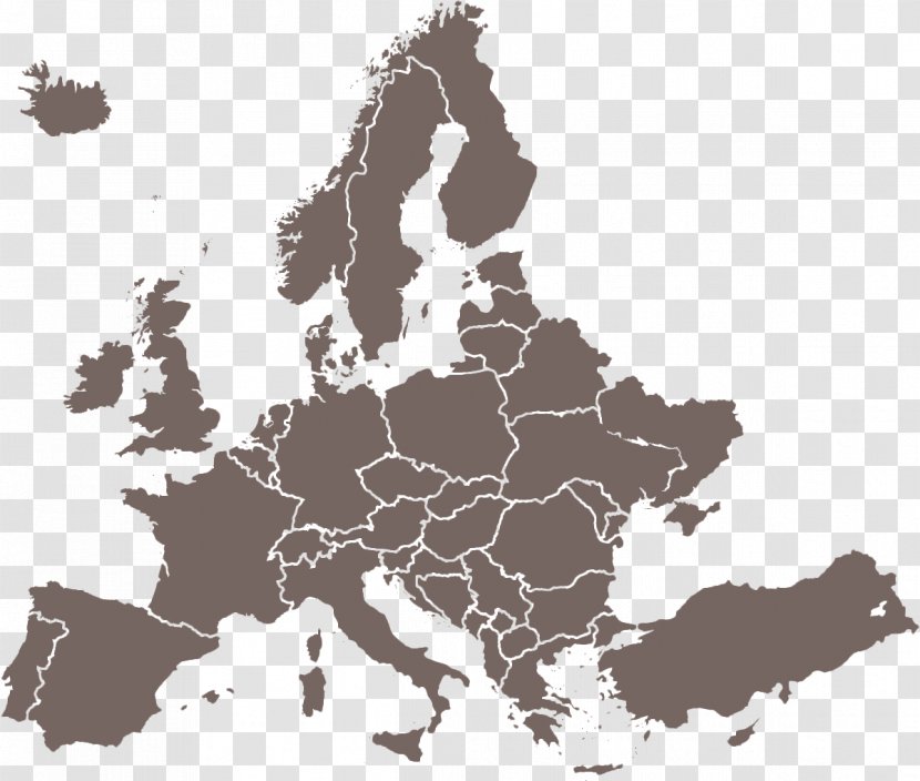 European Union Blank Map - Mapa Polityczna - Europe Transparent PNG