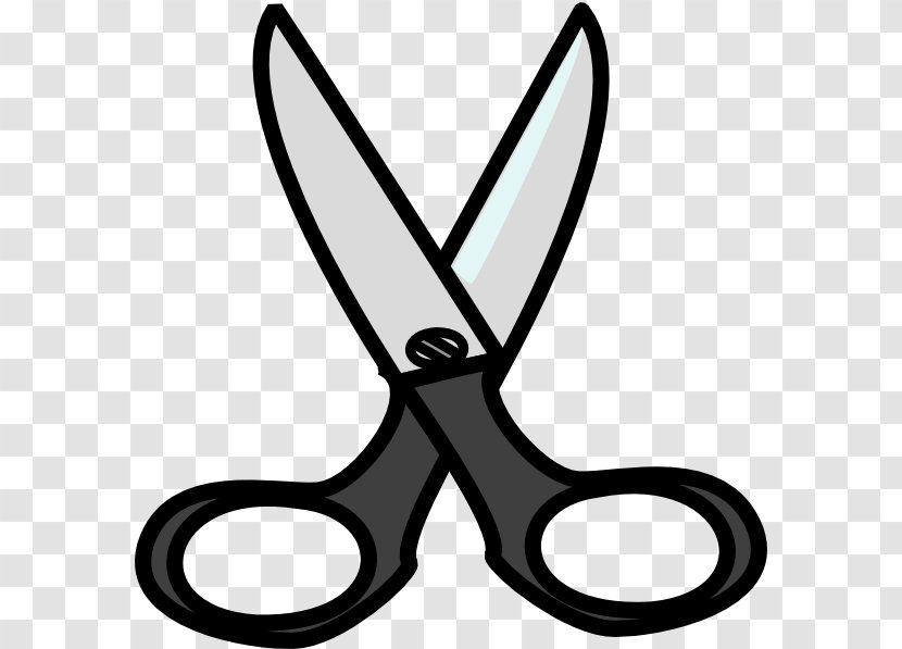 Hair-cutting Shears Scissors Clip Art - Black And White - Vector Transparent PNG