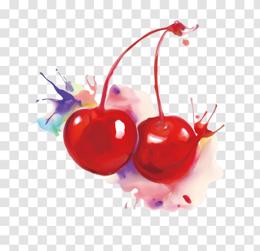 Ink Wash Painting Auglis - Aedmaasikas - Cherry Transparent PNG