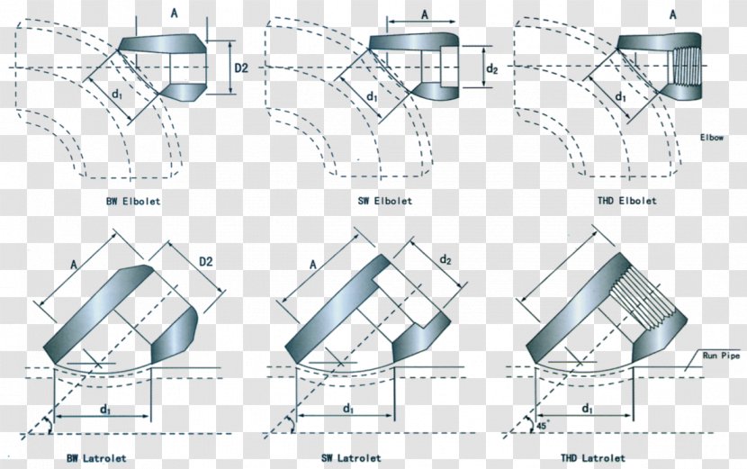 Nominal Pipe Size Piping And Plumbing Fitting Flange Welding Technical Standard - Weldolet - Plan Transparent PNG
