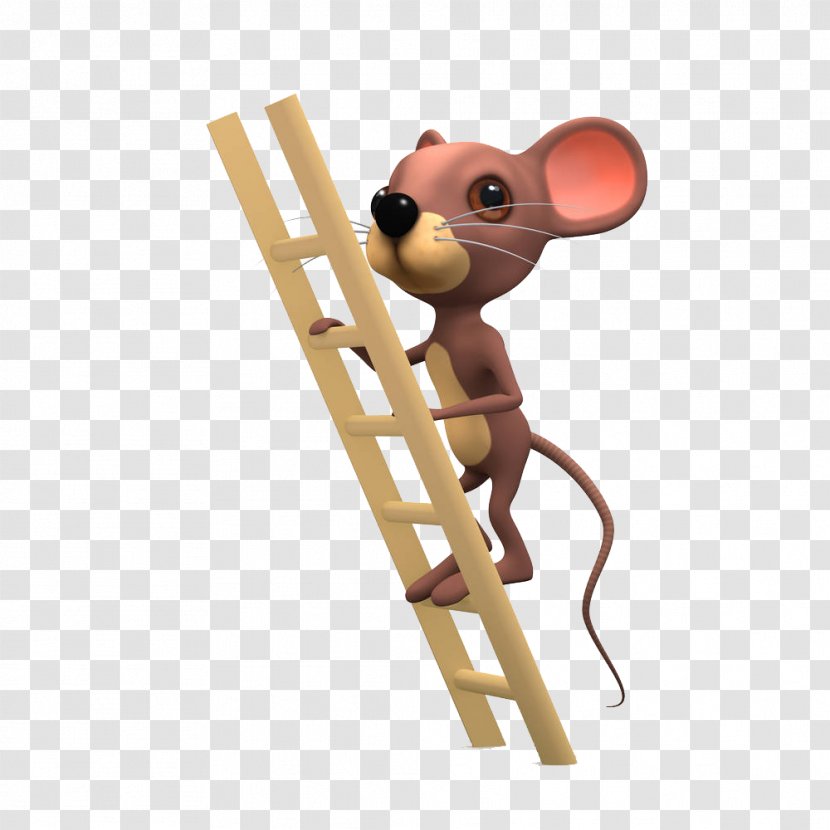 Computer Mouse Ladder Drawing Illustration - The Climbed Transparent PNG