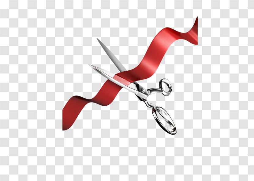 Ribbon Information Service Software Development - Scissors - Red Transparent PNG