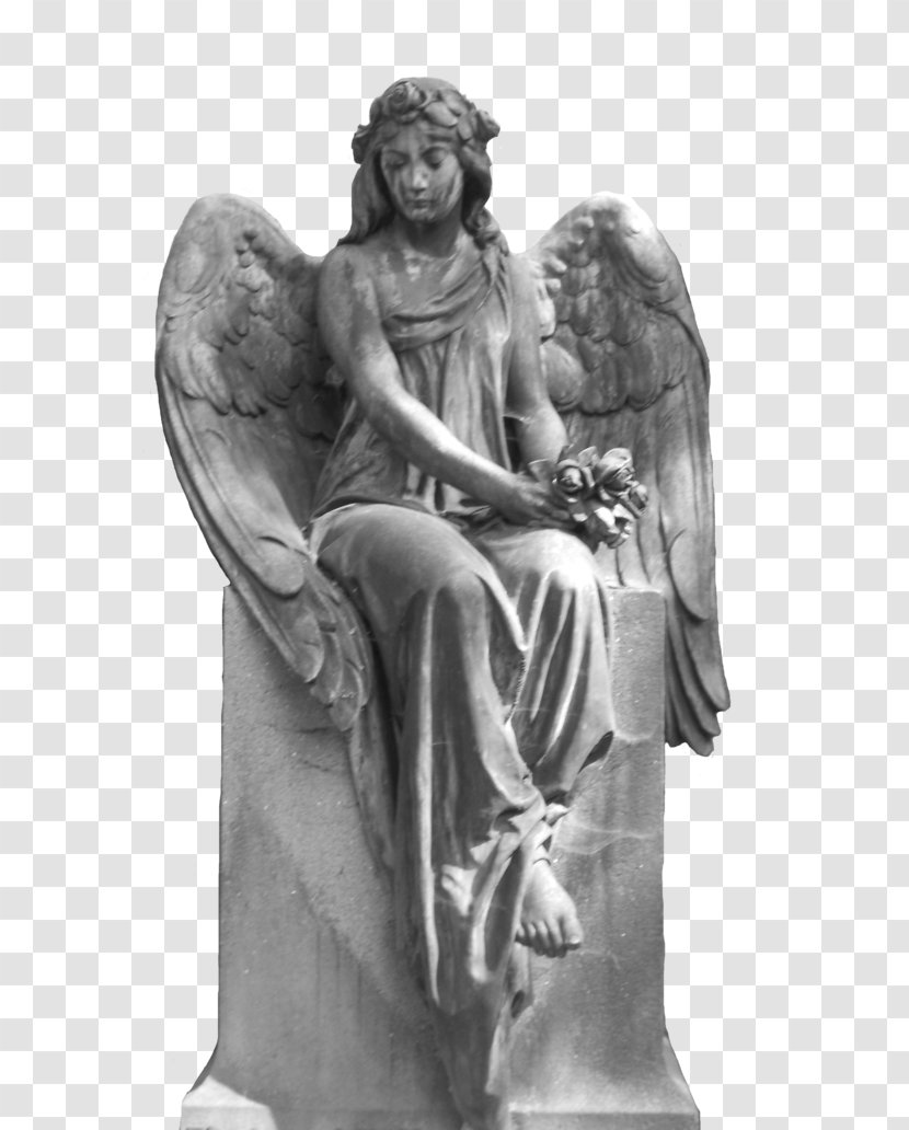 Statue Angel Monument Sculpture Figurine - Stone Carving Transparent PNG