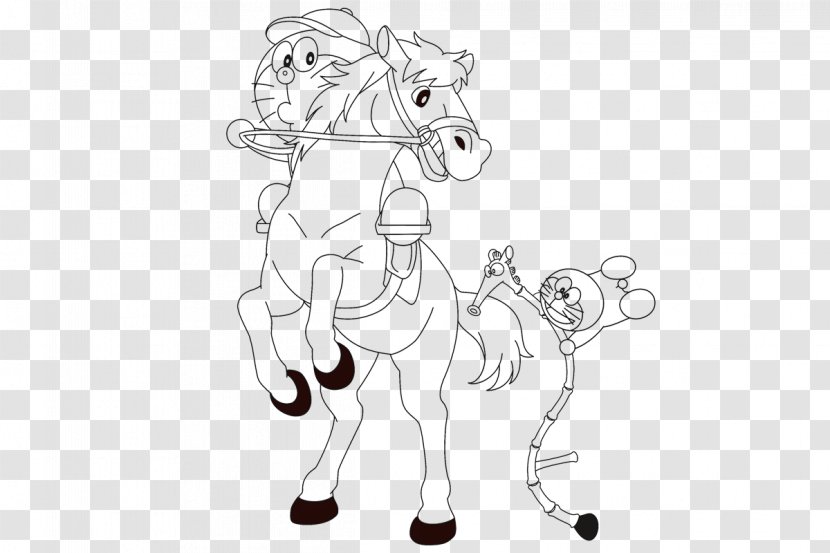 Pony Mustang Drawing Rein Bridle - Mammal - Doraemon Transparent PNG