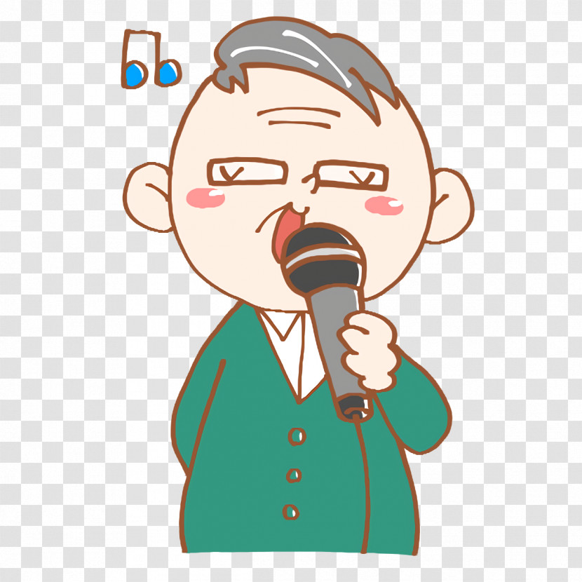 Grandfather Karaoke Song Cartoon Facial Expression Transparent PNG