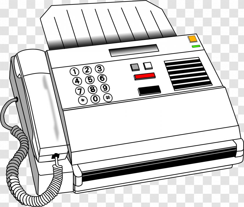Internet Fax Machine Clip Art - Telephone - Drawing Transparent PNG