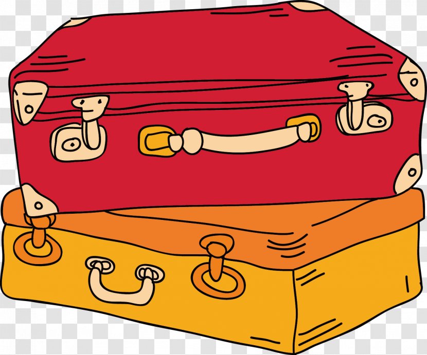 Suitcase Baggage - Cartoon - Luggage Hand-painted Transparent PNG
