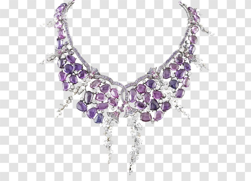 Earring Van Cleef & Arpels Jewellery Sapphire Emerald - Brooch - Purple Necklace Transparent PNG