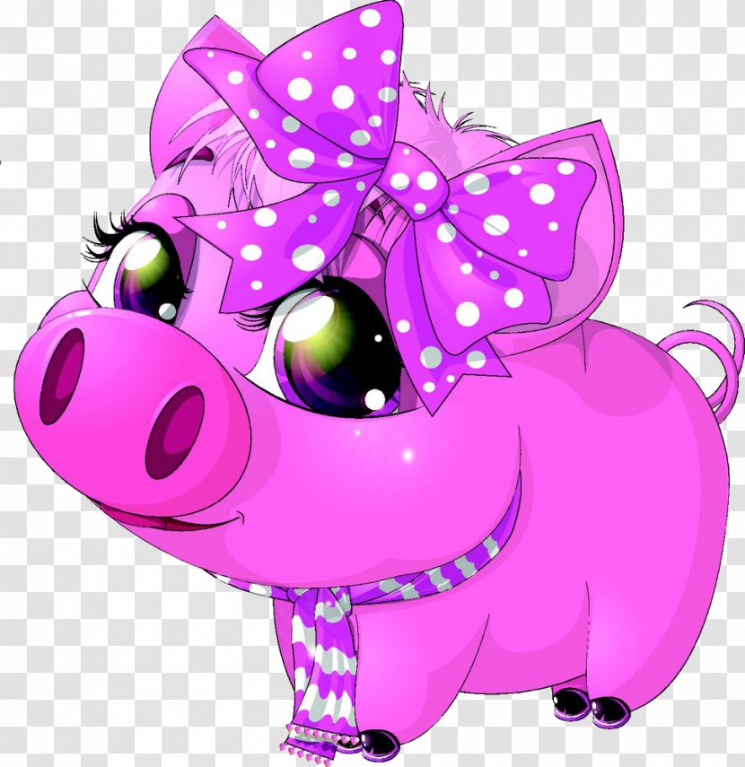 Domestic Pig Drawing Clip Art - Like Mammal - Cartoon Pink Transparent PNG