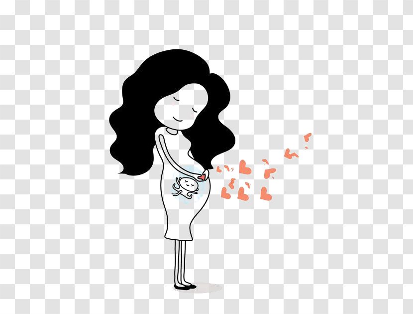Mother Pregnancy Family Ultrasonography Child - Cartoon - Pregnant Woman Transparent PNG