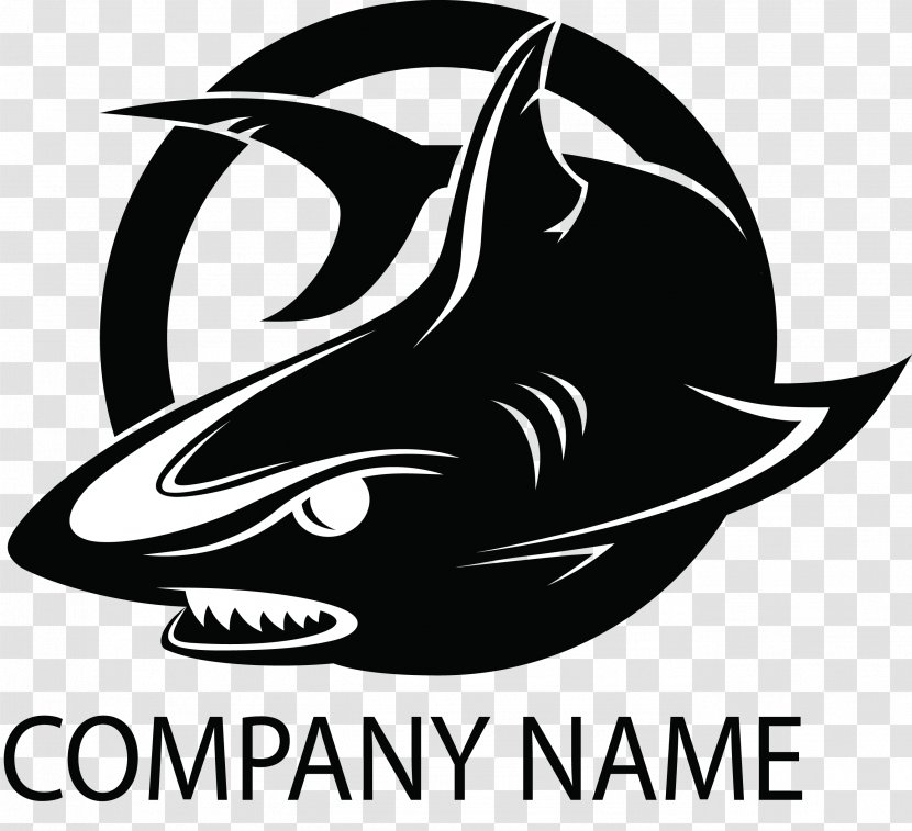 Shark Logo Royalty-free Clip Art - Fictional Character - Decorative Black Signs Transparent PNG
