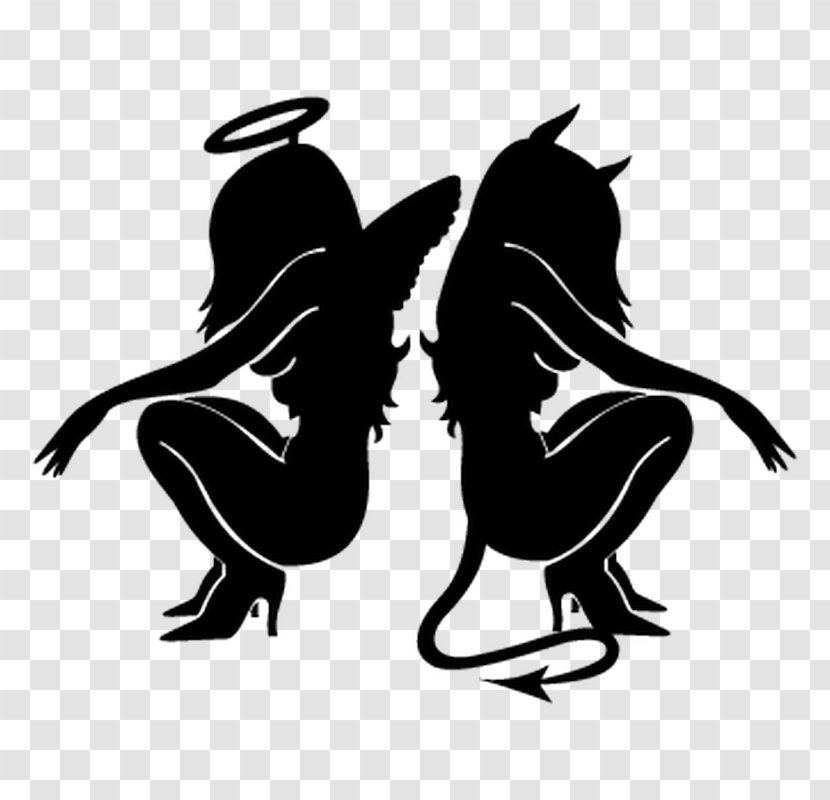 Decal Devil Sticker Angel Demon - Tattoo Transparent PNG