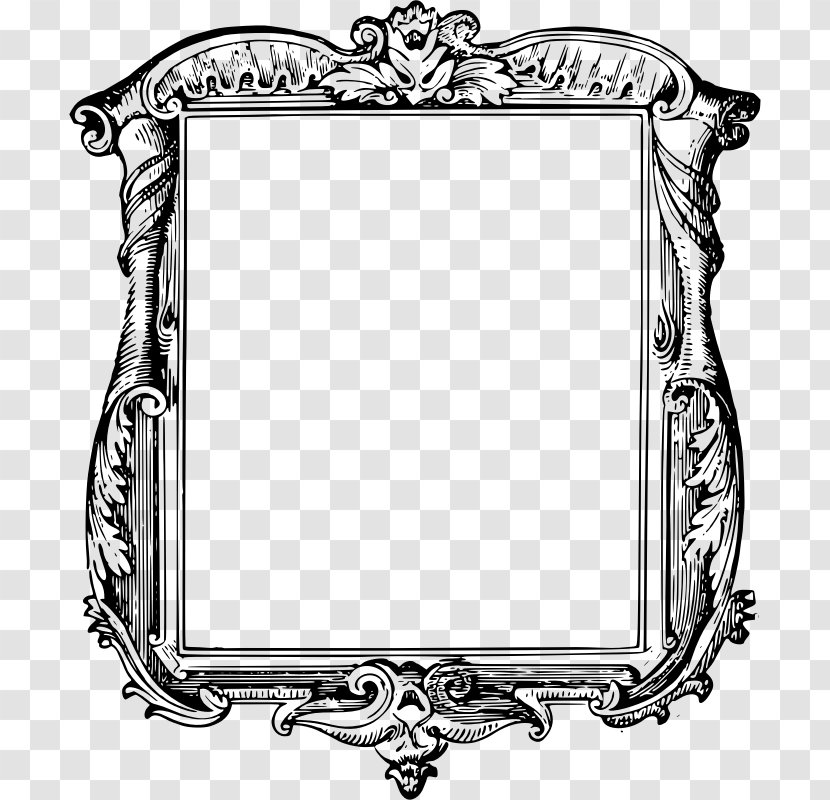 Picture Frames Black And White Decorative Arts - Mirror Transparent PNG