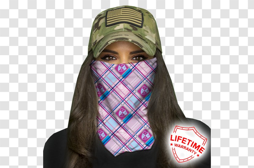 Face Shield Mask Bandana Dust Skull - Respirator - Pink Plaid Transparent PNG