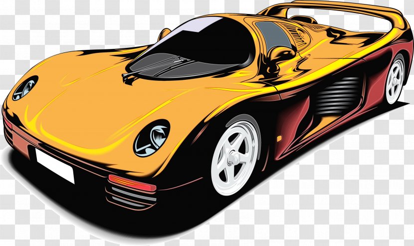 Watercolor Drawing - Auto Racing - Radiocontrolled Toy Concept Car Transparent PNG
