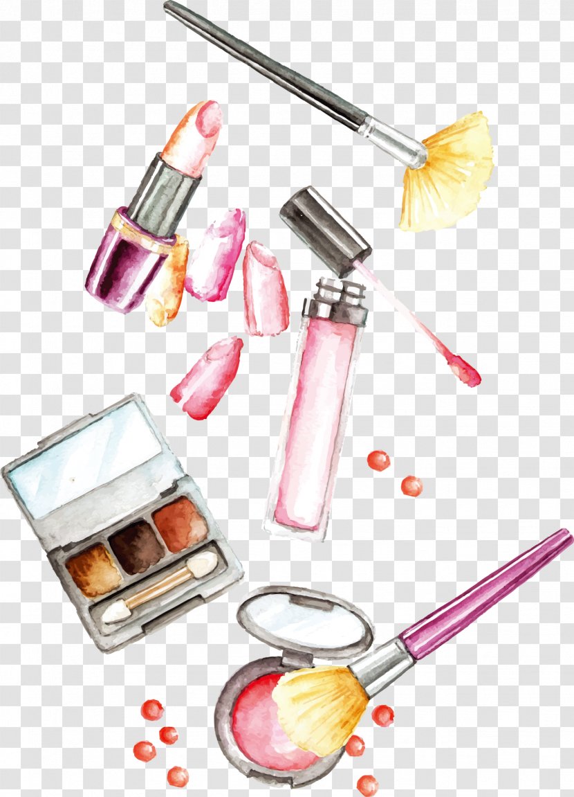 Lotion Cosmetics Lipstick Brush - Hairstyle - Vector Painting Transparent PNG