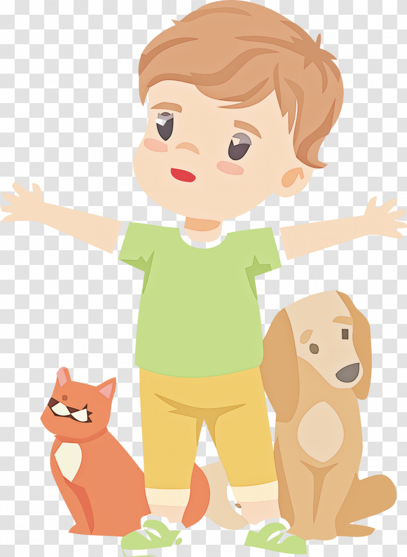 Cartoon Child Toddler Animal Figure Gesture Transparent PNG