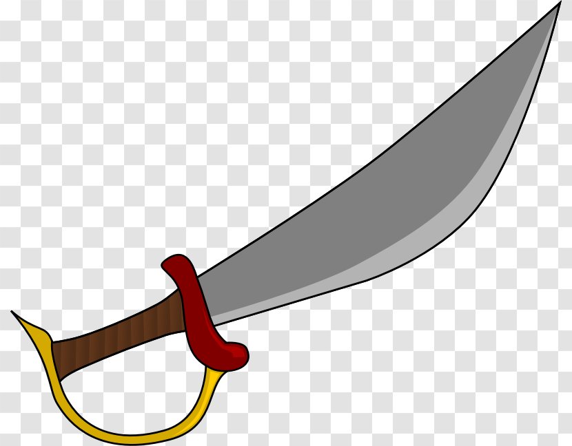 Clip Art Cutlass Pirate Knife Sword - Cold Weapon Transparent PNG