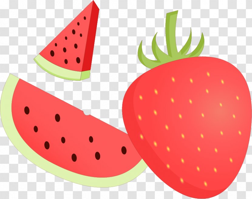 Watermelon Strawberry Aedmaasikas - Food - Vector Material Transparent PNG