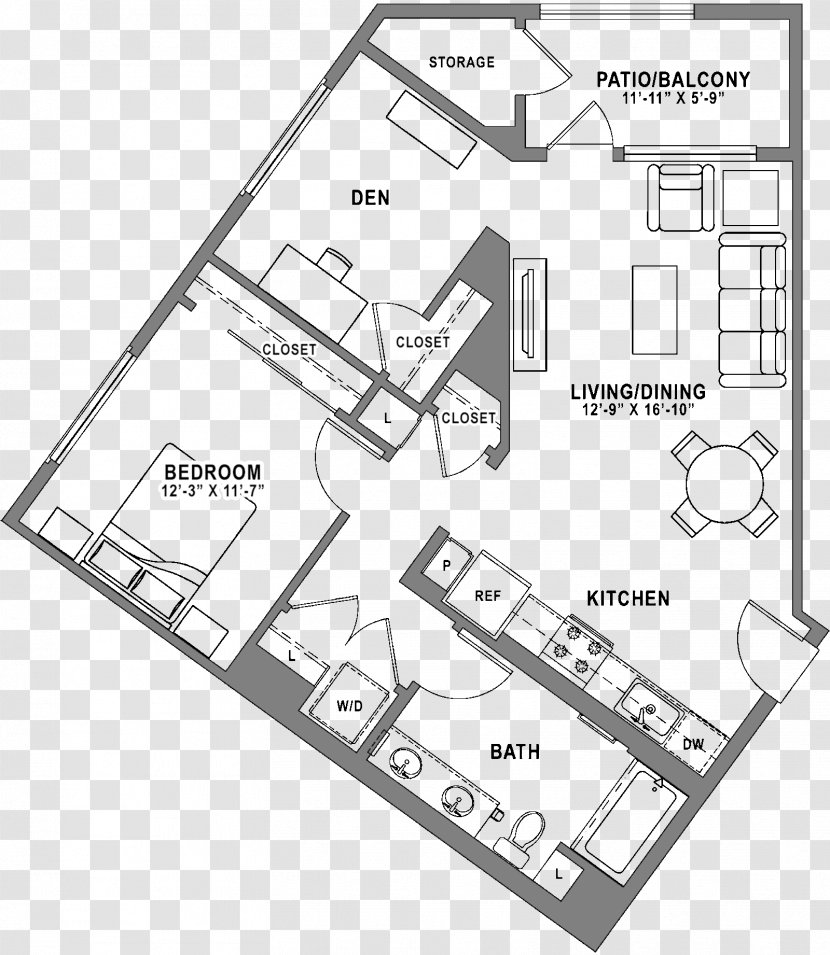 Floor Plan Baker Block Apartments House - Area Transparent PNG