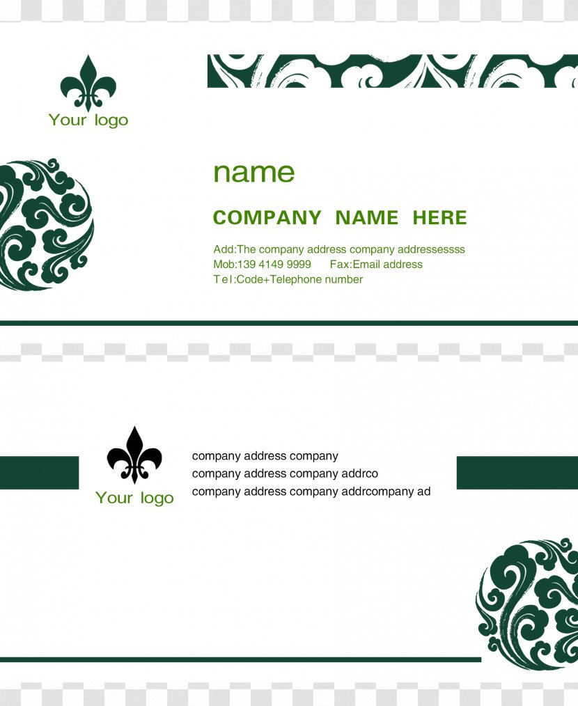 Paper Business Card Printing Visiting - Template Transparent PNG