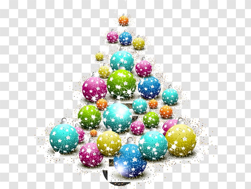 Christmas Tree Ornament Card - New Year - Fantasy Ball Pattern Transparent PNG