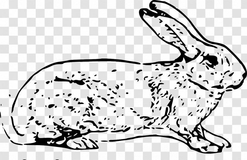 White Rabbit Easter Bunny Hare Domestic Clip Art - Spots Transparent PNG