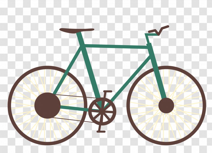 Single-speed Bicycle Fixed-gear Road Brooklyn Co. - Wheel - Vector Flat Bike Transparent PNG