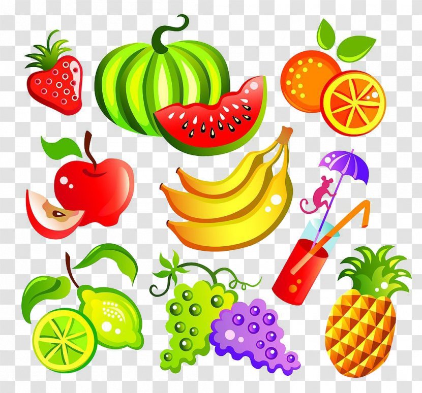 Fruit Cartoon Drawing Clip Art - Natural Foods - 3d Picture Material Hand-painted Transparent PNG