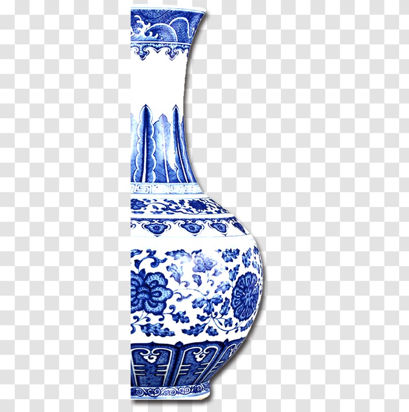 Jingdezhen Blue And White Pottery Porcelain Ceramic Glaze - Silhouette - Vase Transparent PNG