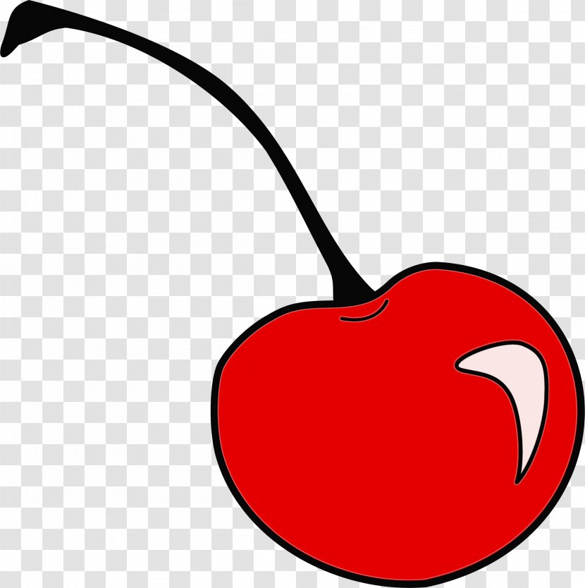 Clip Art Red Fruit Line Plant - Drupe - Cherry Transparent PNG