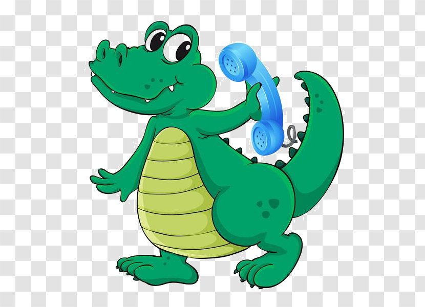 Crocodile Alligator Mobile Phone Illustration - Drawing - Cartoon Dinosaur Call Transparent PNG