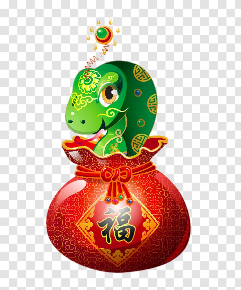 Snake Chinese Zodiac Tai Sui Horse Goat - Fu Bag Green Transparent PNG