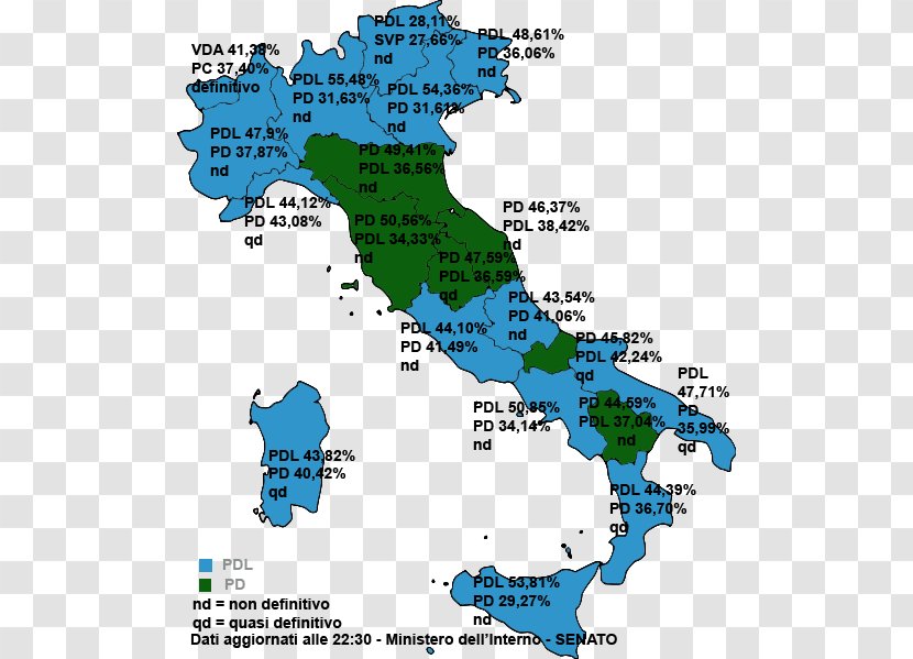 Italian General Election, 2008 Elecciones Generales Italianas Senate Of The Republic Regions Italy - Organism - People Freedom Transparent PNG