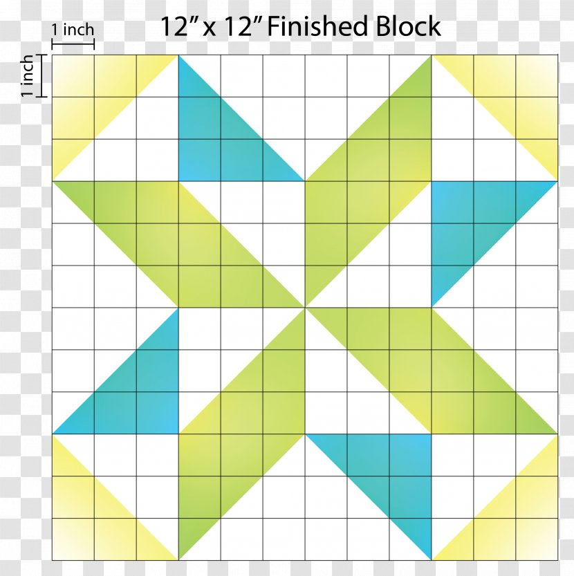 Quilting Tile Duvet Pattern - Symmetry - Triangle Blocks Transparent PNG