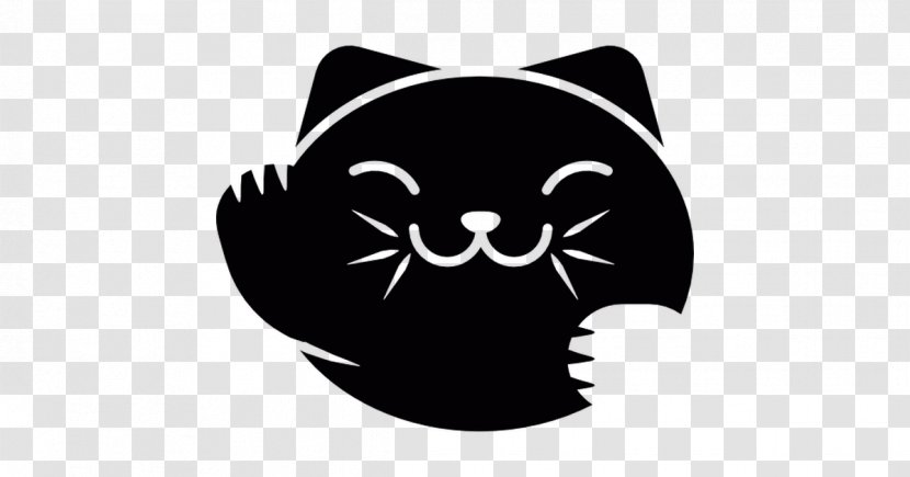 Whiskers Black Cat Logo Transparent PNG