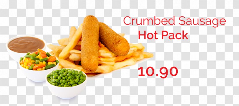 French Fries Fish And Chips Schnitzel Junk Food Vegetarian Cuisine - Sausage Transparent PNG